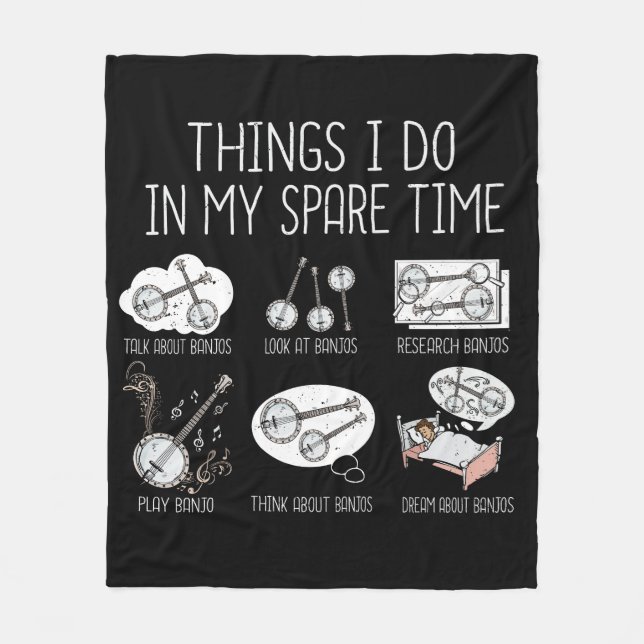 Funny Banjo Player gibt Country Music Bluegrass Fleecedecke (Vorderseite)