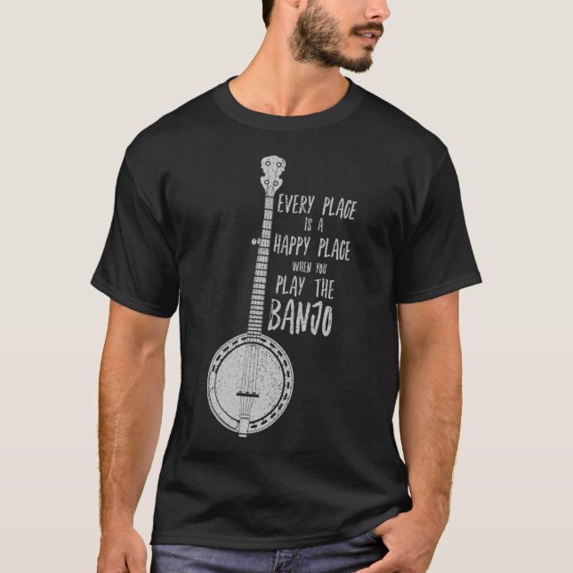 Funny Banjo Shirt - Folk Bluegrass Newgrass Rock T (Vorderseite)