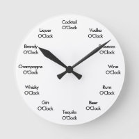 Funny Bar Clock Black und White