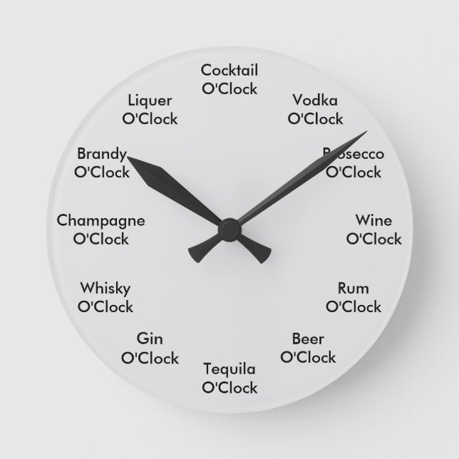 Funny Bar Clock Personalisiert Graue Wall Uhr (Vorderseite)