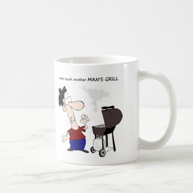 Funny Barbecue GRILLEN Cookout Quote Cartoon Koch Kaffeetasse (Rechts)