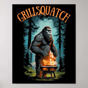 Funny Barbecue Griller Shirt - Bigfoot Grillen Sa Poster