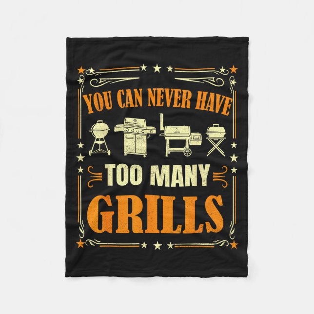 Funny Barbecue Grilling You Can Never Have Too Man Fleecedecke (Vorderseite)