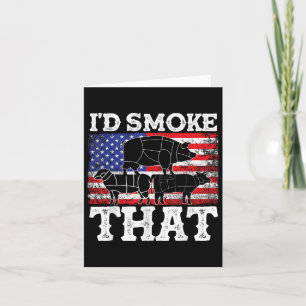 Funny Barbecue Id Smoke That Patriotic Grillmaster Karte