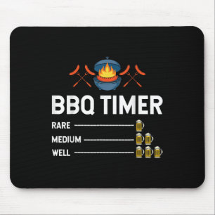 Funny Barbecue Koch Grillen Timer Beer Drink Party Mousepad
