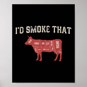 Funny Barbecue Lover Kuh Grafische Frauen Männer M Poster