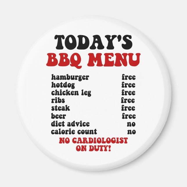 Funny Barbecue Menu Magnet (Vorne)