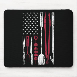 Funny Barbecue Smoke US Flag 4. Juli Grillen Tools Mousepad