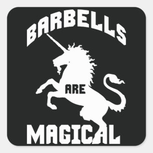Funny Barbell Lifting Gym Spaß Quadratischer Aufkleber