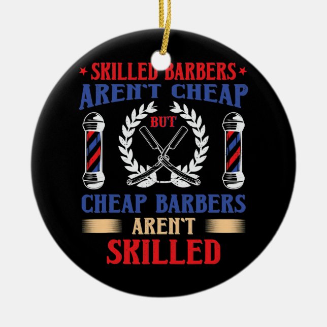 Funny Barber Hair Stylist Friseur Proud Keramik Ornament (Vorne)