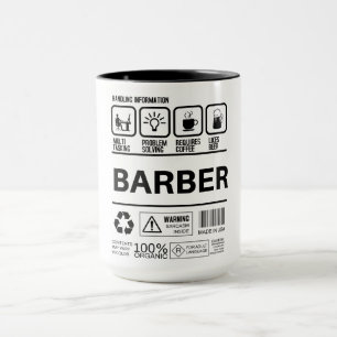 Funny Barber Handling Information Tasse