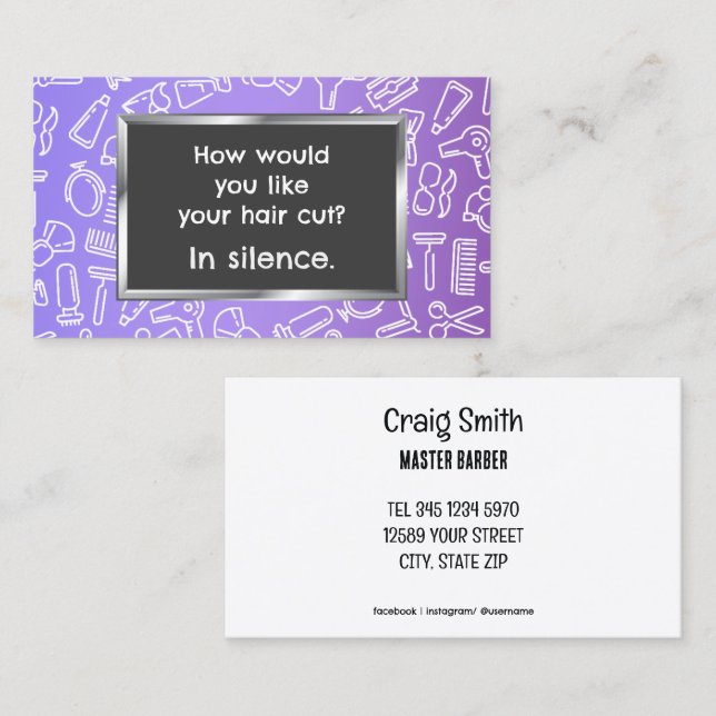 Funny 💇 Barber Visitenkarte (Vorne/Hinten)