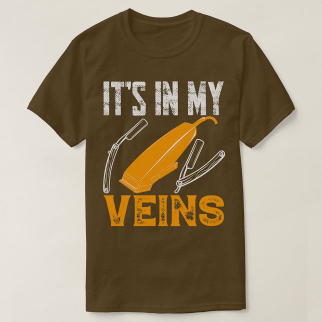 Funny Barber zitiert es in meinen Adern Barber T-Shirt (Design vorne)