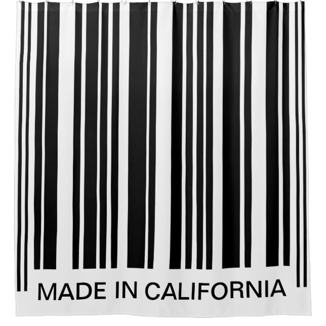Funny Barcode Black and White Stripes Duschvorhang (Vorderseite)