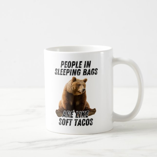 Funny Bären Camping Zitat - Camper Spaß Kaffeetasse (Rechts)