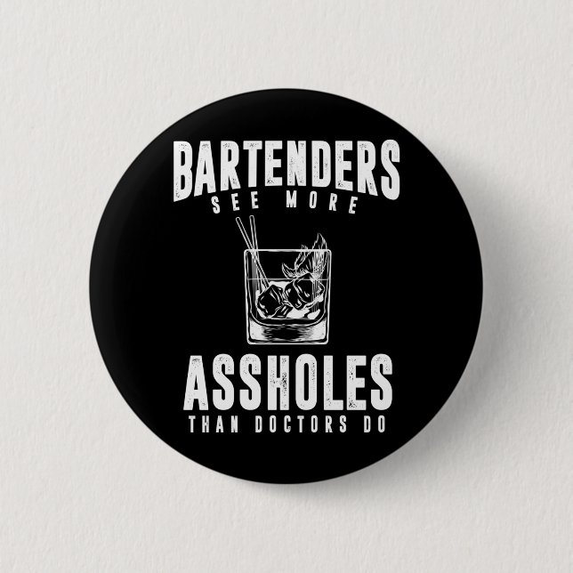 Funny Barkeeper Alcohol Mixer Barkeeper Joke Button (Vorderseite)