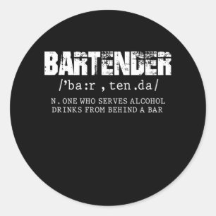 Funny Barkeeper Alcohol Mixer Barkeeper Jokes Runder Aufkleber