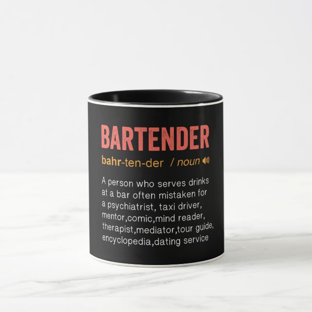 Funny Barkeeper Definition Tasse (Zentrum)