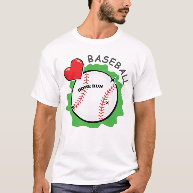 Funny Baseball Design T-Shirt (Vorderseite)