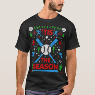 Funny Baseball Dies ist die Jahreszeit Ugly Weihna T-Shirt