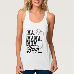 Funny Baseball Mama Bruh mit Teamname und Nummer Tank Top