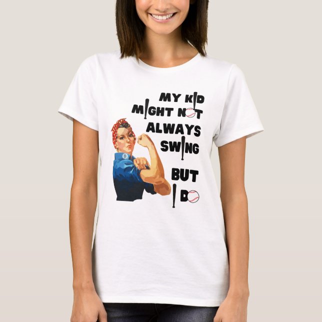 Funny Baseball Mama MEIN KIND KÖNNTE NICHT IMMER S T-Shirt (Vorderseite)
