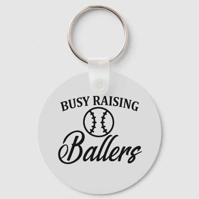 Funny Baseball Mama Vater Schlüsselanhänger (Vorderseite)