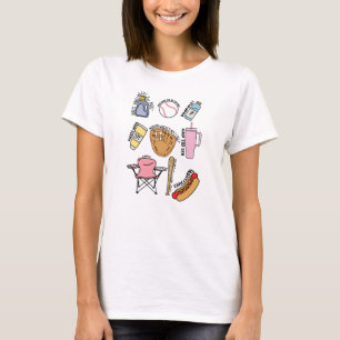 Funny Baseball Mama Zeichnungen T-Shirt