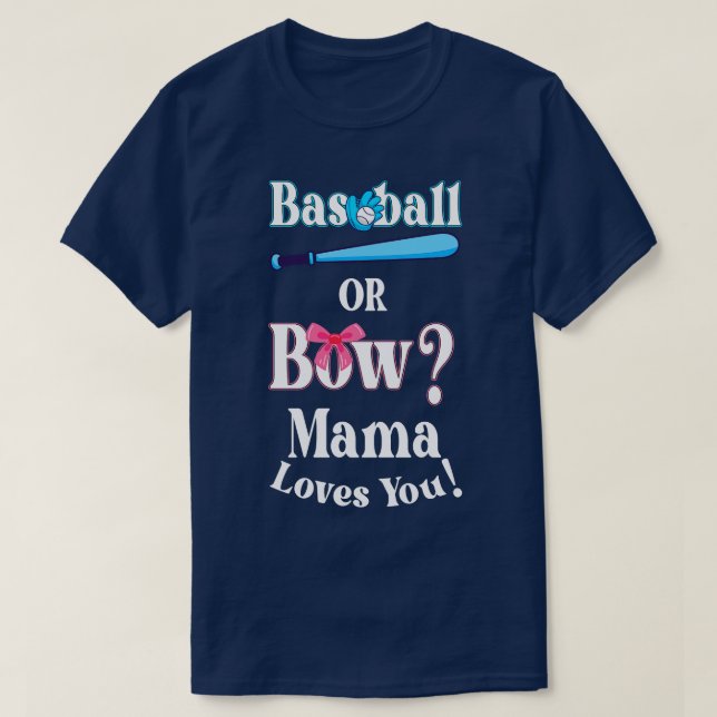 Funny Baseball oder Bow Mama Lieben Sie T-Shirt (Design vorne)