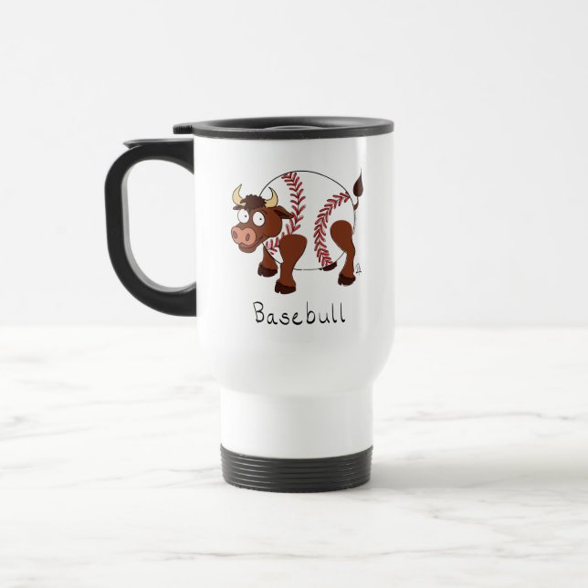 Funny Baseball sports Kids Cartoon Tier Reisebecher (Links)