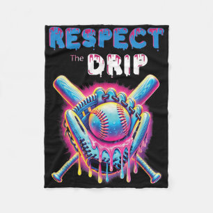 Funny Baseball Tropfen Ice Cream Dripping Respekt  Fleecedecke