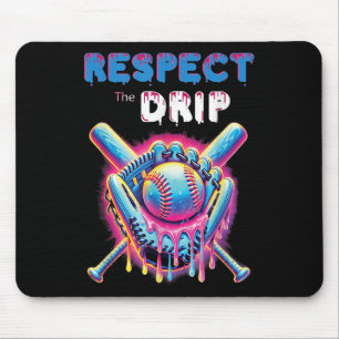 Funny Baseball Tropfen Ice Cream Dripping Respekt Mousepad