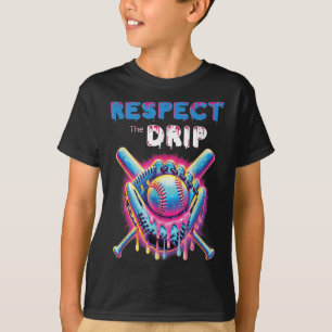 Funny Baseball Tropfen Ice Cream Dripping Respekt T-Shirt