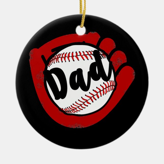 Funny Baseball Vater für Baseball Softball-Mama Keramik Ornament (Vorne)