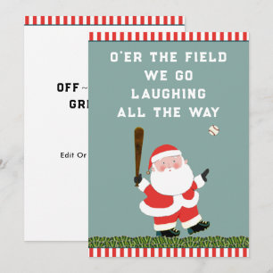 Funny Baseball Weihnachtskarten Feiertagskarte
