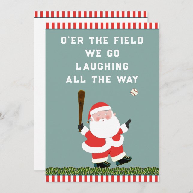 Funny Baseball Weihnachtskarten Feiertagskarte (Vorne/Hinten)