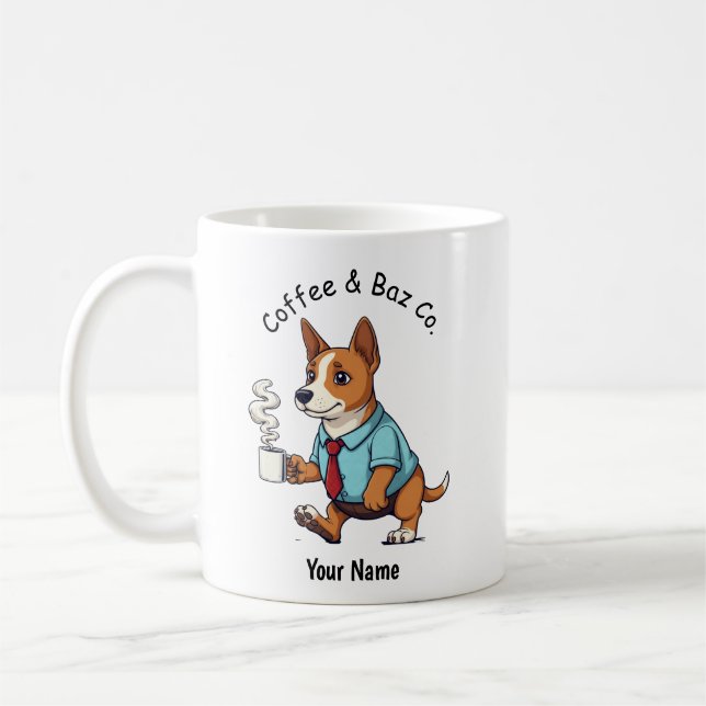 Funny Basenji Dog Business Suit Coffee  Kaffeetasse (Links)