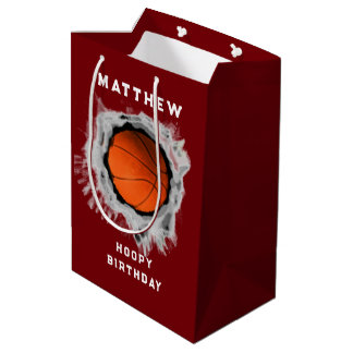 Funny Basketball Birthday Mittlere Geschenktasche Mittlere Geschenktüte