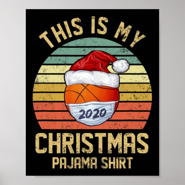 Funny Basketball Frohe Weihnachts-Shirt Quarantäne Poster (Vorne)