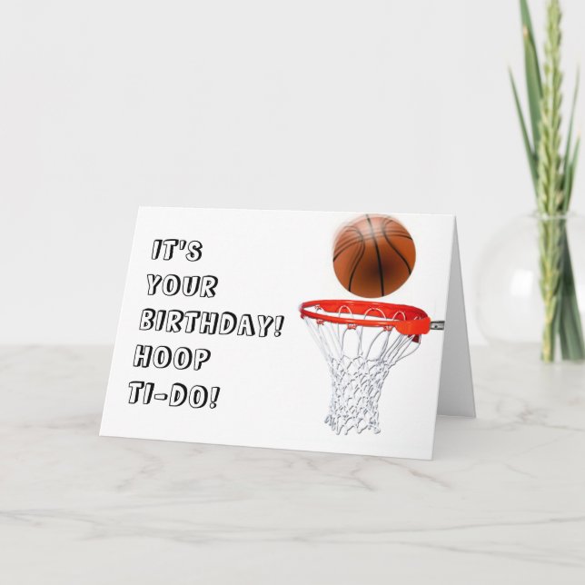 Funny Basketball Geburtstag Karte (Vorderseite)