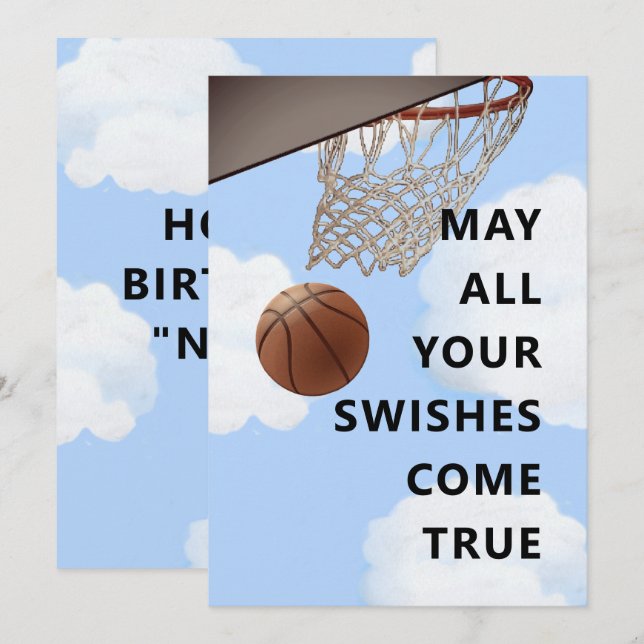Funny Basketball Geburtstagskarte Karte (Vorne/Hinten)