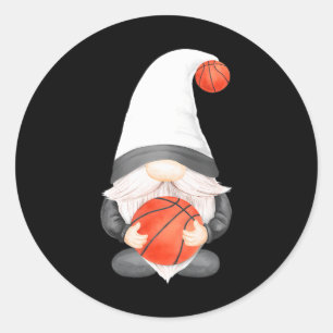 Funny Basketball Gnome für Basketball Spieler und Runder Aufkleber
