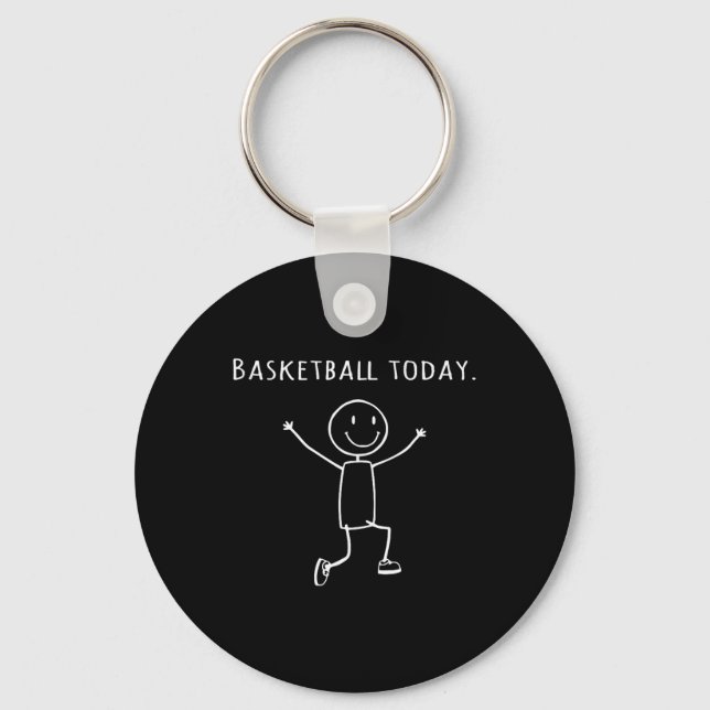 Funny Basketball heute Stick Person Leap of Joy Pl Schlüsselanhänger (Vorderseite)