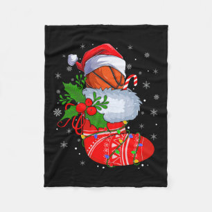Funny Basketball In Weihnachtssocken Santa Basketb Fleecedecke