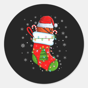 Funny Basketball In Weihnachtssocken Weihnachtslic Runder Aufkleber