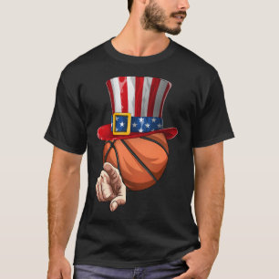 Funny Basketball liebt Uncle Sam 4. Juli T-Shirt