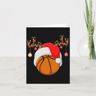 Funny Basketball Lover Reindeer Santa Basketball C Karte