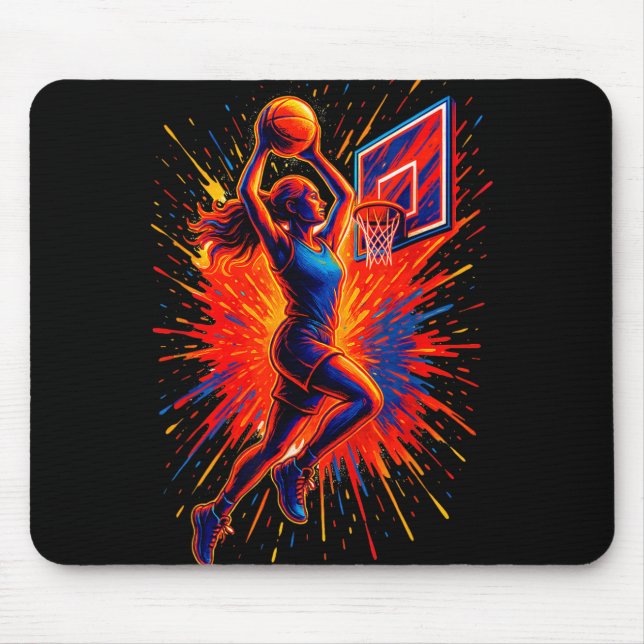 Funny Basketball Spieler Lover Sportteam Gefärbte  Mousepad (Vorne)