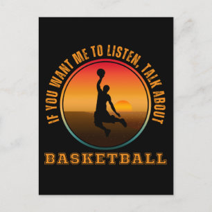 Funny Basketball Sprichwort Vintage Silhouette Spi Postkarte