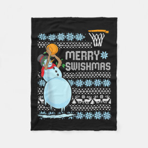 Funny Basketball Weihnachtsangebot Merry Swishmas  Fleecedecke